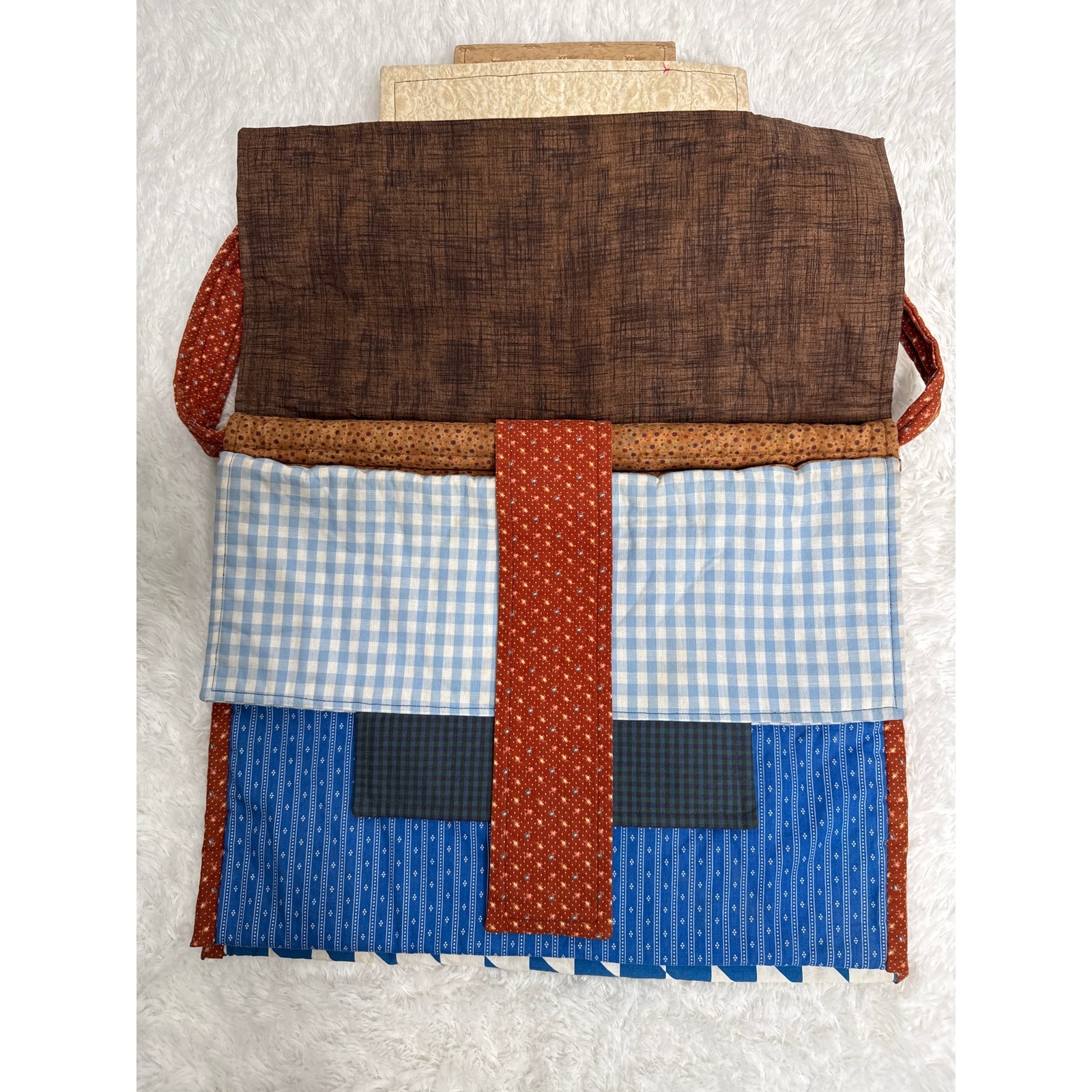 Handmade Quilted Patchwork Messenger Briefcase Ba… - image 2