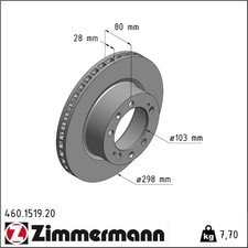 2x Zimmermann 460.1519.20 Bremsscheibe für PORSCHE 911 964