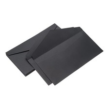 25 Packs Envelopes Vintage Aged Paper Black Envelopes Paper 8.7x4 Inch