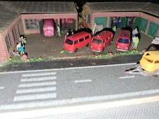 1:160, WIKING, Autos, Preiser Figuren, VW Bulli GARAGE,Diorama auf DIN A5 GRÖSSE