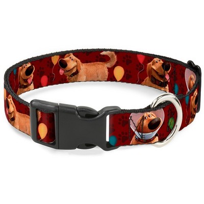 Plastic Clip Collar Dug 4-Poses/Balloons/Paw Print Reds WIDE-Small 1 (US IMPORT)