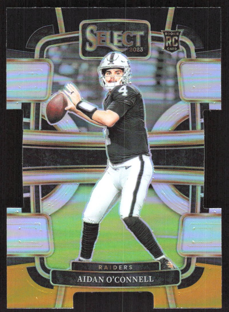 3584J 2023 Panini Select #58 Aidan O'Connell Black and Gold Prizms Die Cuts