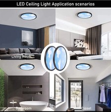 2 Pack LED Flush Mount Ceiling Light, Slim 12 Inch LED Ceiling Light Blue Sky