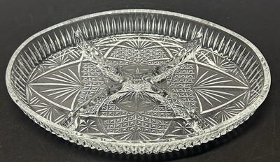 Libbey Glass Co. Clarion 11  Oval 4 Part Divided Relish Tray