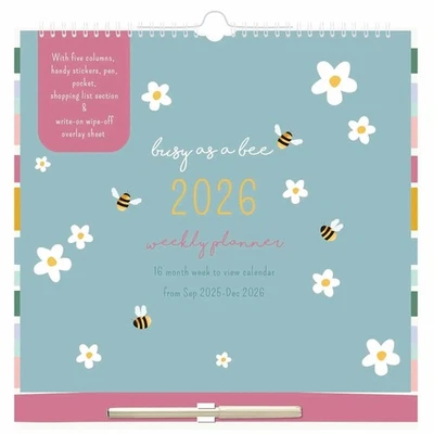 TALLON INTERNATIONAL LTD Bees & Flowers Week To View Family Planner 2026 - Art - Week To View