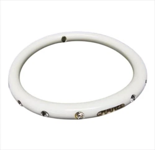 CHANEL Bangle Logo Bracelet White CoCo Mark Rhinestone Inner Cir.: 7.5 in. - Image 2 of 4
