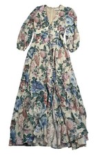 Zimmermann Verity Plunge Long Dress in Floral