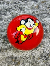 Mighty Mouse Gear Shift Knob 3/8-16 Thread Red With Gold Metal Flake Hot Rod 