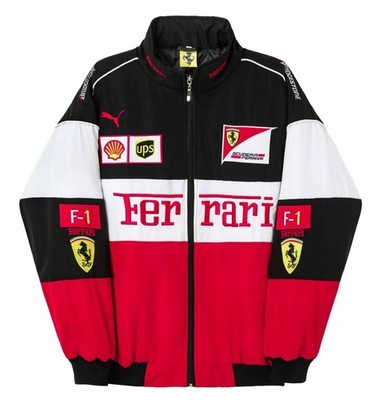 Ferrari Vintage Motorsport Jacke Weiß Retro Racing F1 Nascar Racing Unisex