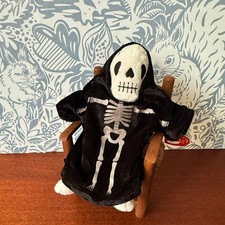 Ty Beanie Baby Creepers 4376 2001 Halloween Skeleton Bear NOS Retired