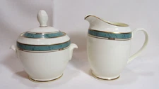 Pfaltzgraff USA American Bone China PATINA 1 Creamer 1 Sugar Bowl with Lid GC