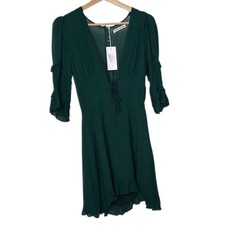 Reformation Laurelei Mini Dress Emerald Green New With Tags Size 8