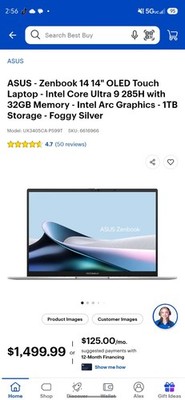 ASUS Zenbook 14 14'' OLED Touch Intel Core Ultra 9 285H 32GB 1TB SSD W11 Silver
