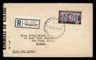 DR WHO 1944 NEW ZEALAND FDC 10P OVPT REGISTERED TO USA WWII CENSOR R78540