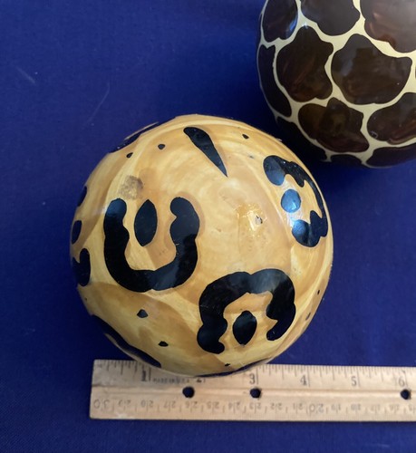 4 Jungle Animal Print Carpet Balls Ceramic Home Decor 4 inch Phillipines Pier 1 - 第 6/11 張圖片