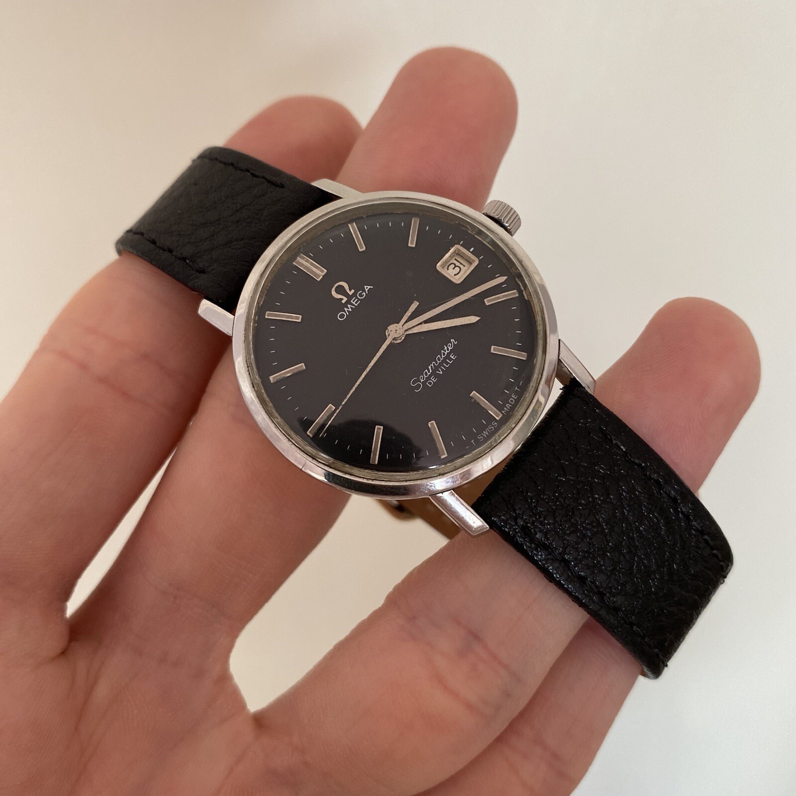 Beautiful Omega Seamaster DeVille Black Dial Swiss made Mechanical Watch! |  eBay