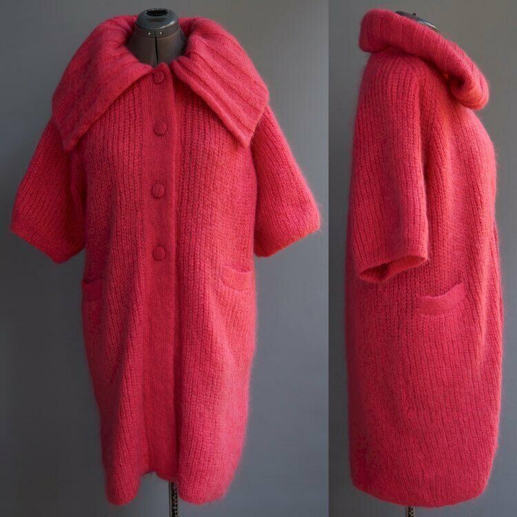 VTG 40s 50s Bettina Confezioni Fegui Maglieria Fuchsia Mohair