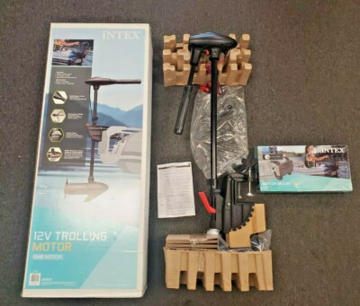 Intex 12V 40LB Thrust Trolling Motor #68631E With Motor Mount Kit #68624EP  78257316915|