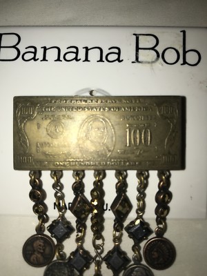 Broche Rare Banana Bob - Pièce Décorative En Or, Thème Monnaie, Fabriquée Aux États-Unis