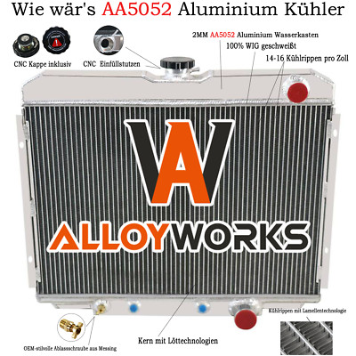 3 Reihe Aluminium Kühler Für Ford Mustang Cougar XR7 V8 289 302 351 67-1970 DE