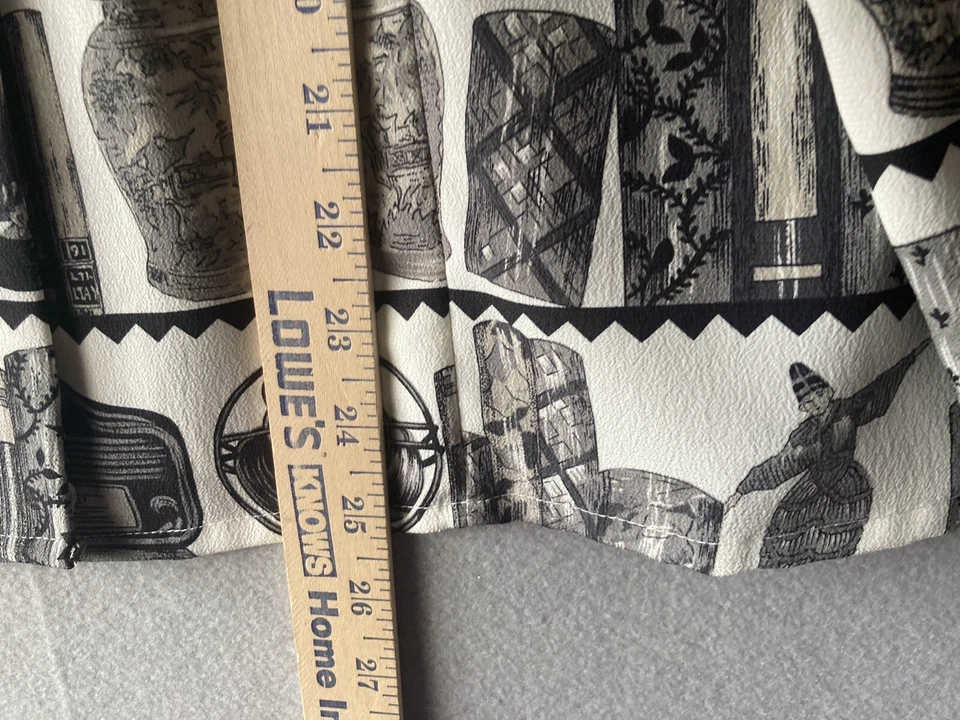 Jones New York Women's Blouse 14 Art To Wear Geisha Asian Print Art Deco #1671 - Image 4 of 4