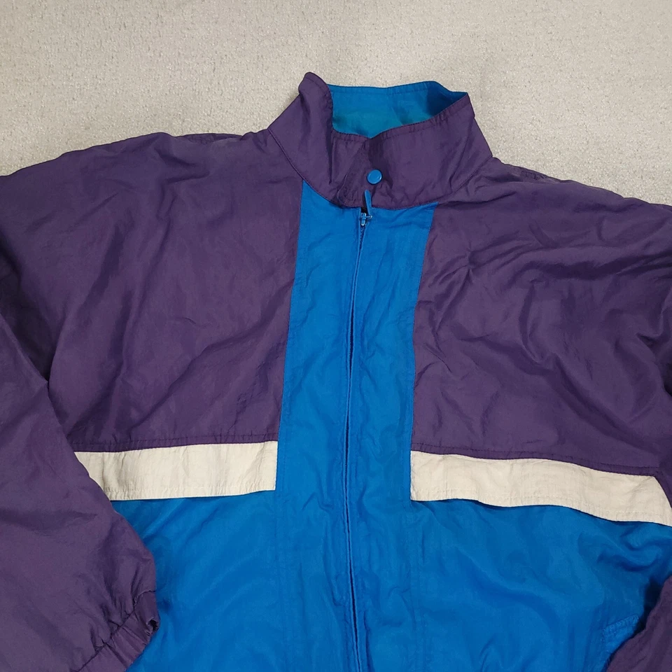 Chaqueta cortavientos Pacific Trail vintage para hombre azul medio cremallera completa forrada de malla Foto 3 de 4