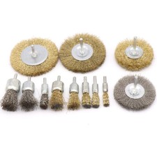 Steel/Brass-plated Wire Brush S6mm Sanding Wheel Brush Polish For Dremel Rotary