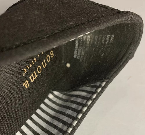 Sonoma Life + Style Black Peep Toe Wedge Espadrilles Size 7M - Picture 10 of 12