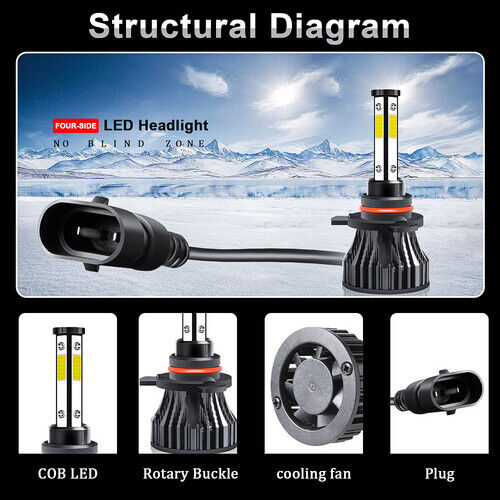 9005 H11 H7 9006 H1 LED Headlight Bulbs High Low Beam Super Bright White 6000K - Picture 7 of 62
