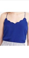 J. Crew Blue Scalloped Cami Top with Adjustable Straps