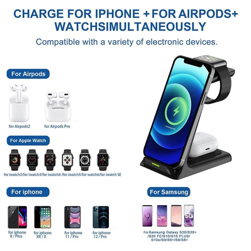 30W Fast Wireless Charger Stand Dock Pad For iPhone 15 13 Pro 14 12 Samsung S24+ - Picture 8 of 23
