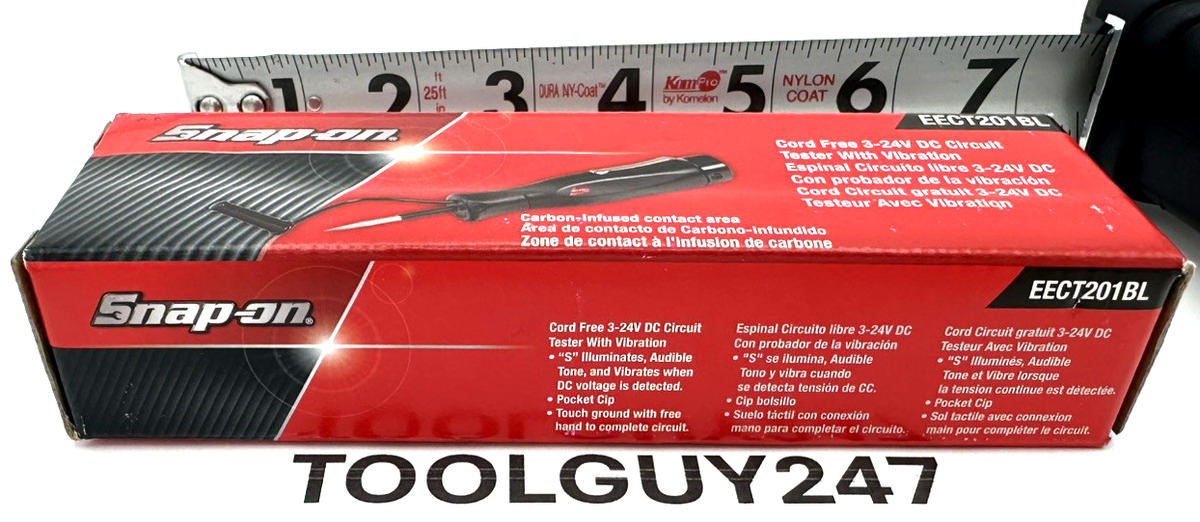 SNAP ON EECT201BL CORD FREE Circuit Tester 3-24v DC, BLACK handle 