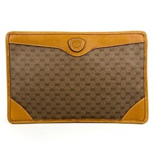 Vintage Gucci Clutch Bag Purse Brown GG Authentic