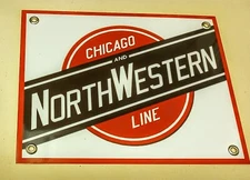 Chicago Northwestern Railroad train nostalgia Sign