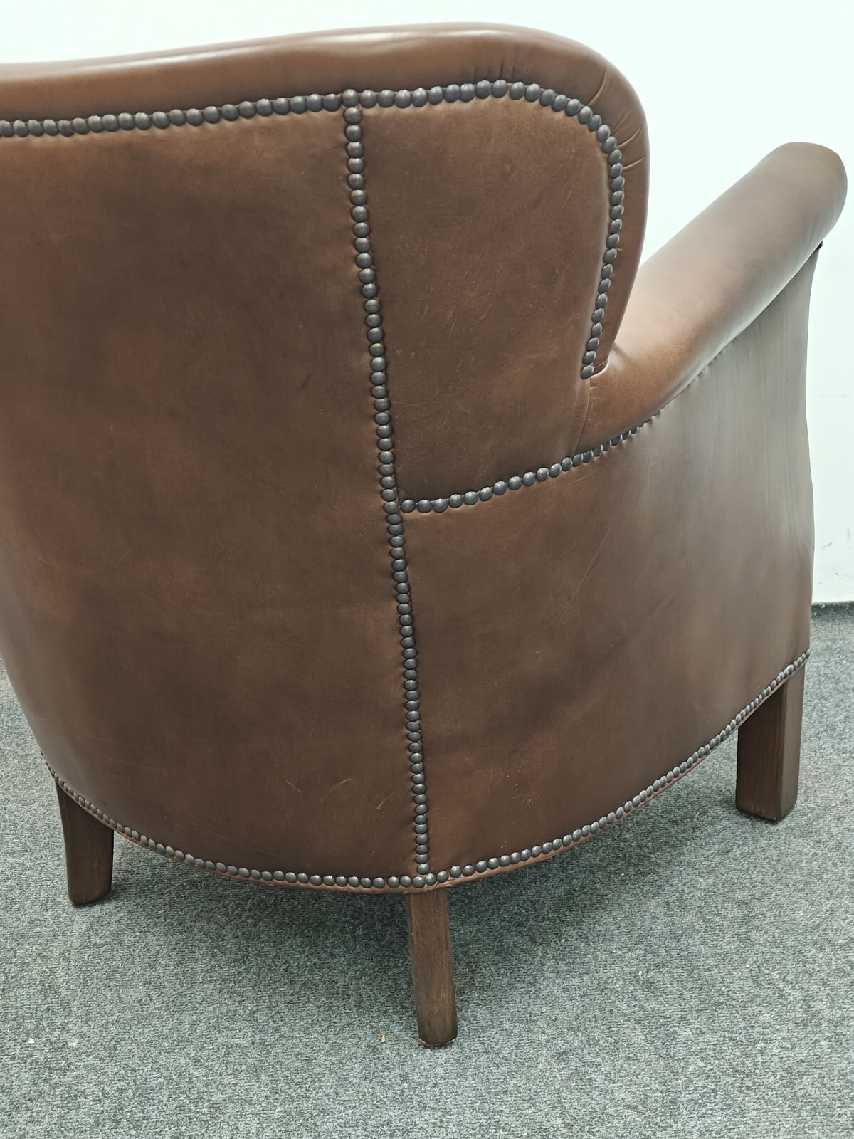 Ripped John Lewis, Halo, Little Professor Leather Armchair, Antique