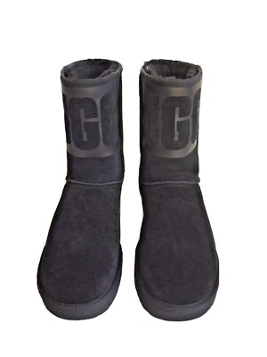 UGG CLASSIC SHORT UGG RUBBER BLACK SHEARLING BOOT US 11 / EU 42