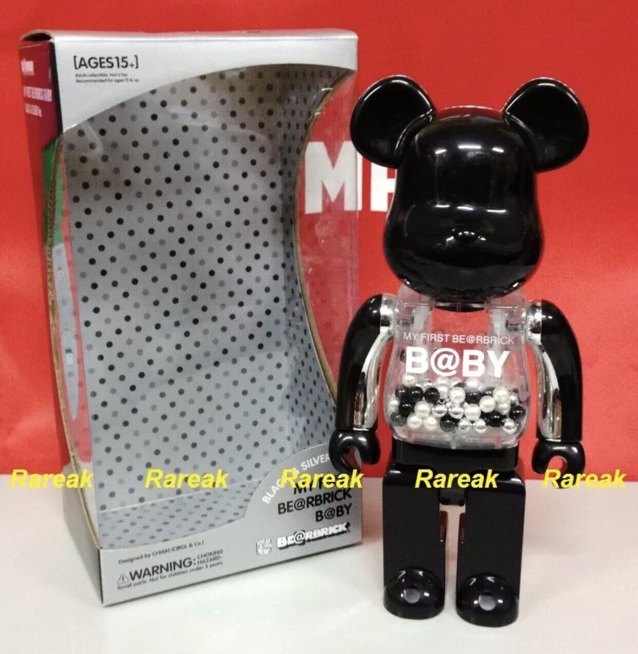 Medicom Bearbrick My First Baby - Black x Silver version 400% Be@rbrick