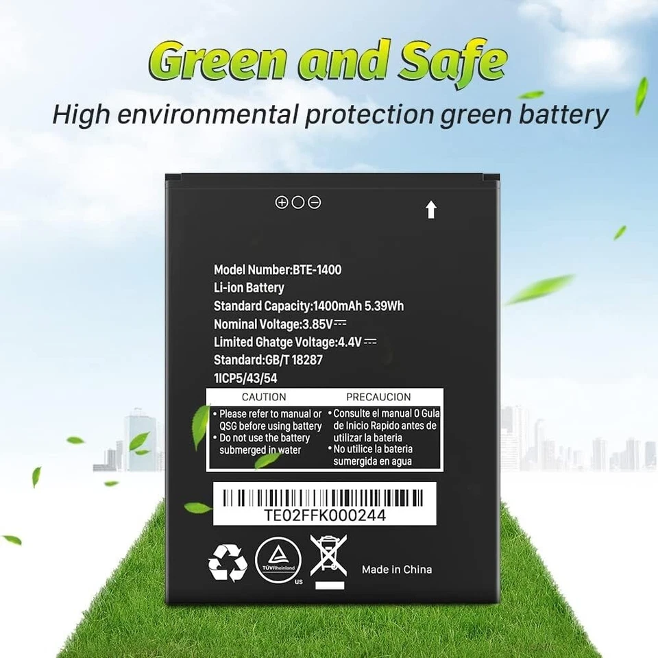 Batería de repuesto para Verizon Orbic Journey V RC2200L F30 BTE-1400 1400mA Foto 2 de 4