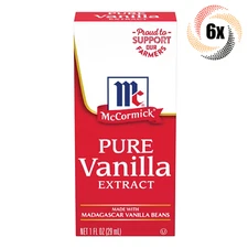 6x Packs McCormick Pure Vanilla Flavor Extract | 1oz | Madagascar Vanilla Beans