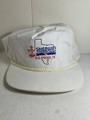SHERWIN-WILLIAMS ADJUSTABLE STRAPBACK HAT/CAP WHITE Big Spring Texas Otto