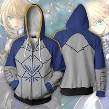 Unisex Fate stay night Saber Men Women Costume Cosplay Sweatshirt Hoodie Jacket