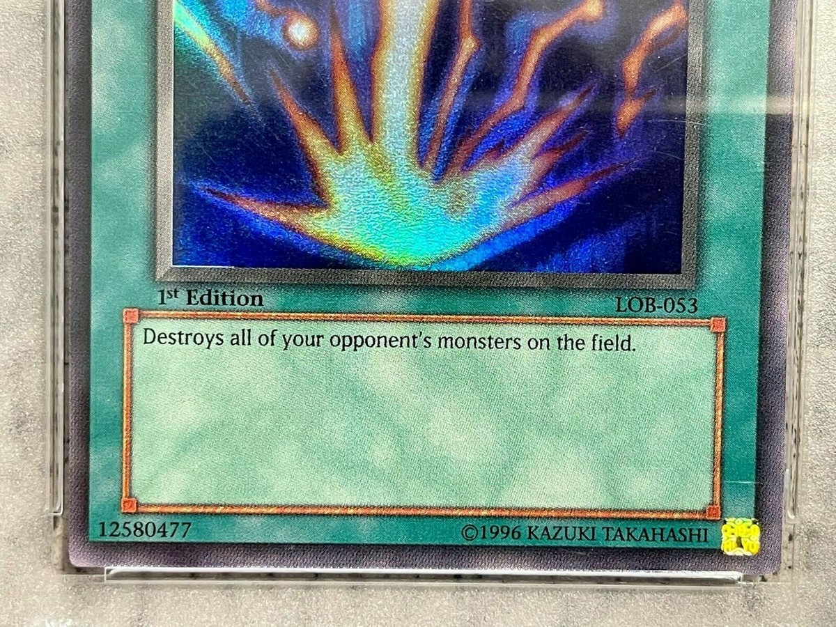 are first edition yugioh cards valuable PSA 9 Raigeki - LOB-053