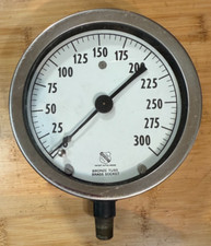 Ashcroft 1850 0-300 PSI. 5 in Pressure Gauge Bronze Tube Brass Socket