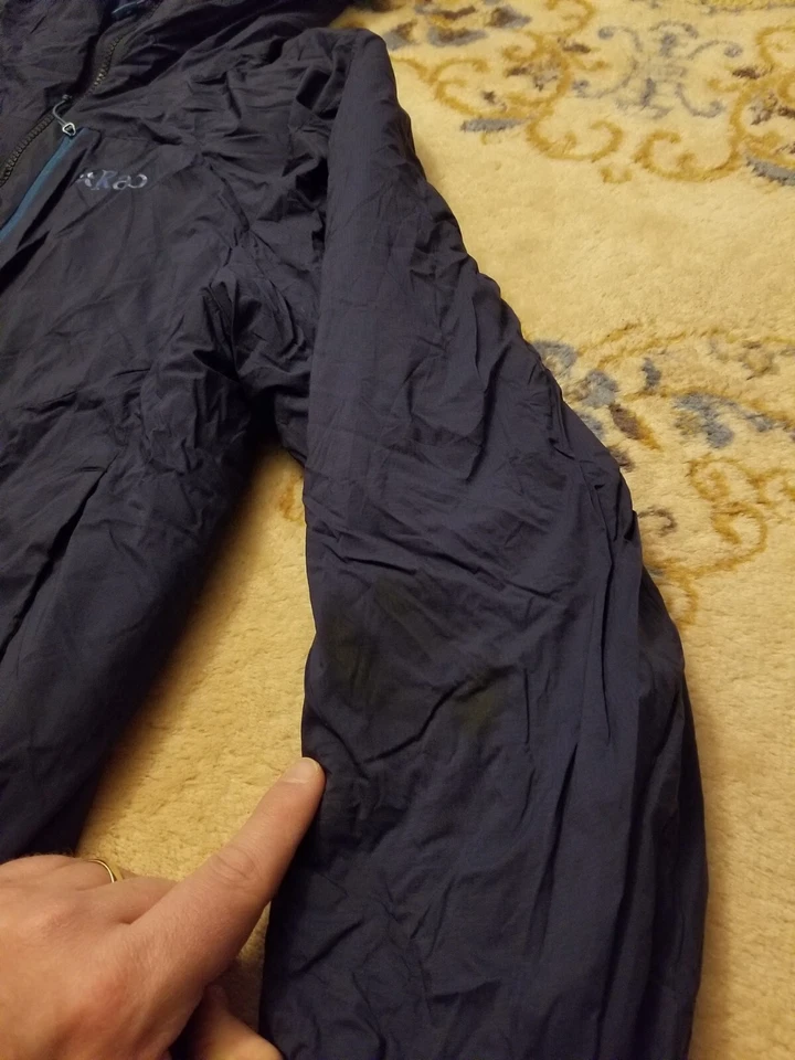 Chaqueta con capucha aislante RAB Xenair Alpine Active para hombre mediana M azul marino *LEER* Foto 4 de 4