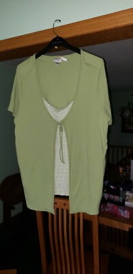 Essentials by Maggie Lime Green Shirts Size 26/28W 