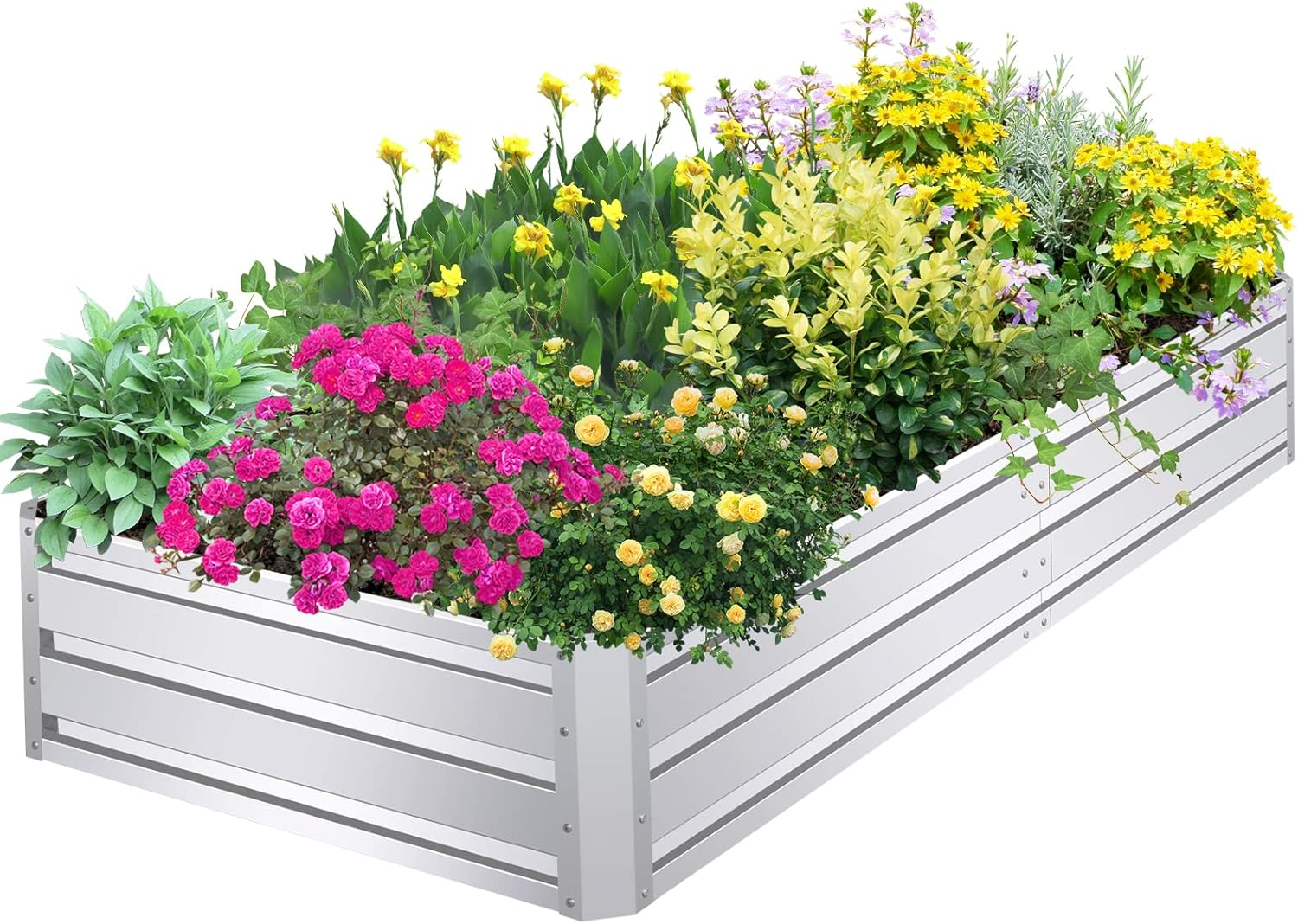 Galvanized Raised Garden Bed 6X3X1Ft Outdoor Large Metal Planter Box Steel Kit f