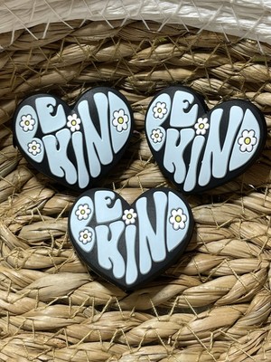 Silicone Focal Beads DIY Beadable Pens Be Kind Hearts 3 Pieces 