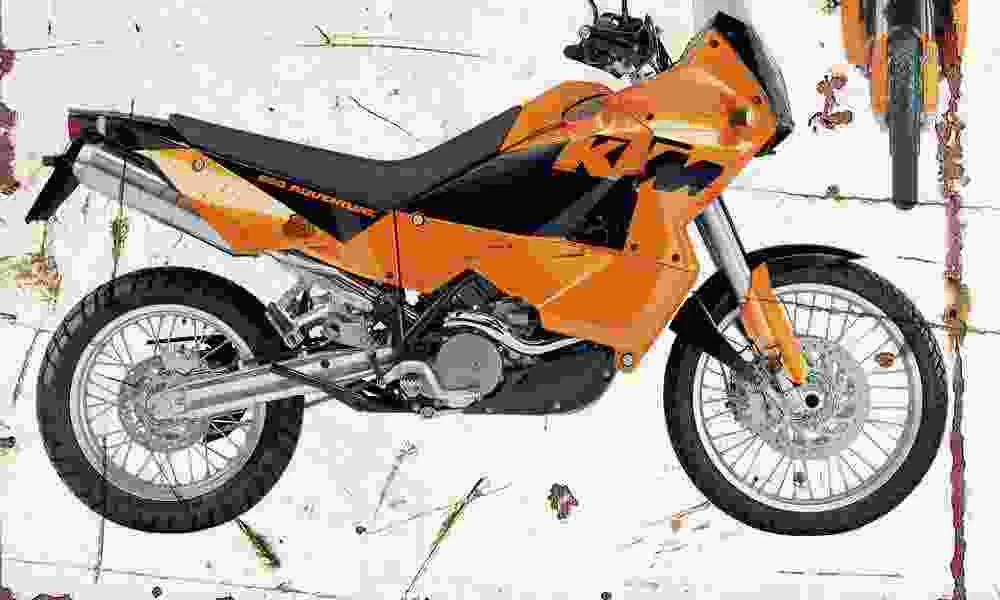 KTM 950 Adventure 2003 Aged Vintage SIGN A4 Retro eBay