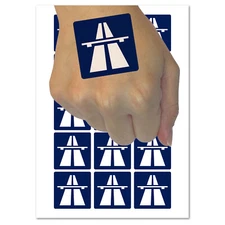 Autobahn German Road Sign Temporary Tattoo Water Resistant Fake Body Art Set