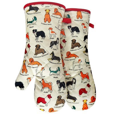 Oven Mitts Cotton Fashion Cute Dog Design 1pair Heat Resistant Oven Gloves Sa...